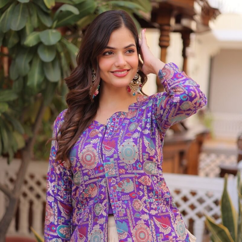 Purple Color Combination Lehenga