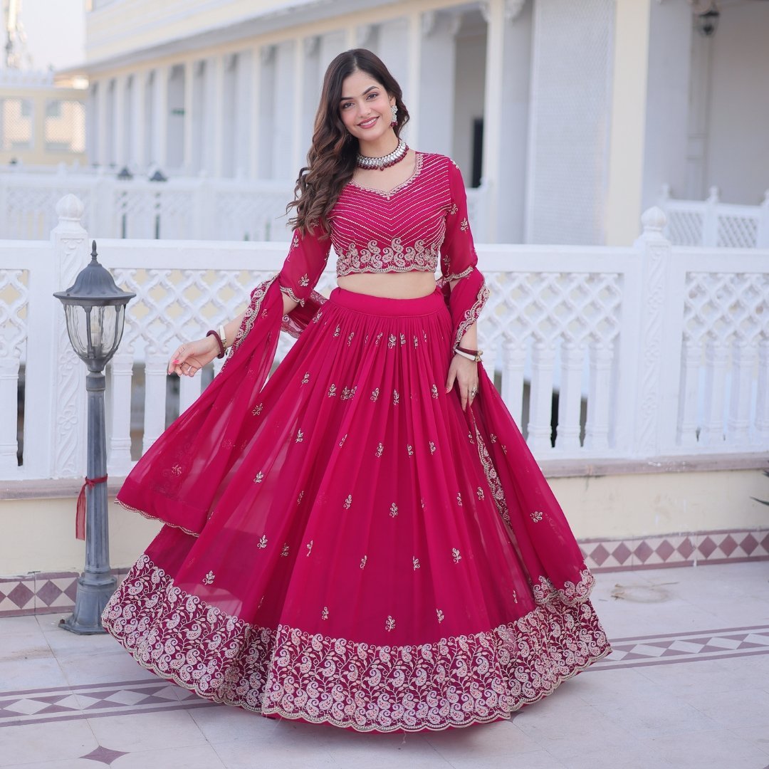 Pink Colour Party Wear Lehenga - Image 2