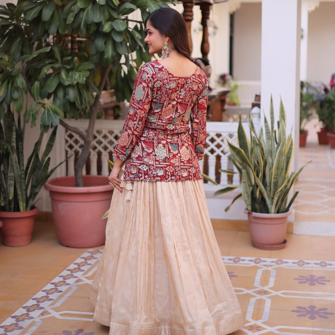Maroon Color Combination Lehenga - Image 4
