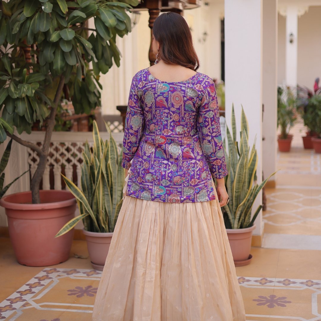 Purple Color Combination Lehenga - Image 4